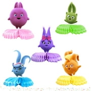 5 Pcs Sunny Bunnies Party Honeycomb Centerpieces Birthday Decorations for Cartoon Sunny Bunnies Birthday Party Theme Table Toppers