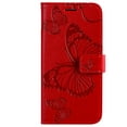thumbnail image 3 of Feishell Compatible with iPhone 15 Wallet Case with Wrist Strap,for Men Women,Butterfly Embossed PU Leather Flip Stand Card Slots Protective Magnetic Flip Kickstand Phone Cover,Red, 3 of 11