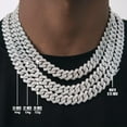 thumbnail image 4 of Mens Cuban Link Chain Silver/Gold 8''16''18''20''22''24''26"28"30" Necklace Iced Out Thick Chain For Women Bling Diamond Cut Cuban Link Chains For Men Hip Hop Jewelry, 4 of 8