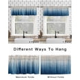 thumbnail image 4 of Blue Ombre Stripe Curtain Valance for Windows/Living Room/Kitchen/Bathroom/Café, Short Rod Pocket Tier Curtain Window Treatment Panel Abstract Art Modern Gradient Beige Topper Curtain 54''x18'', 4 of 6