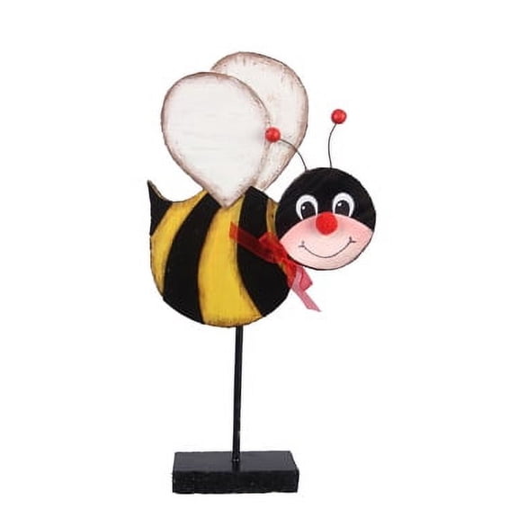 oungs Spring Summer Decor - Adorable Wood Large Bubble Bee on Stand