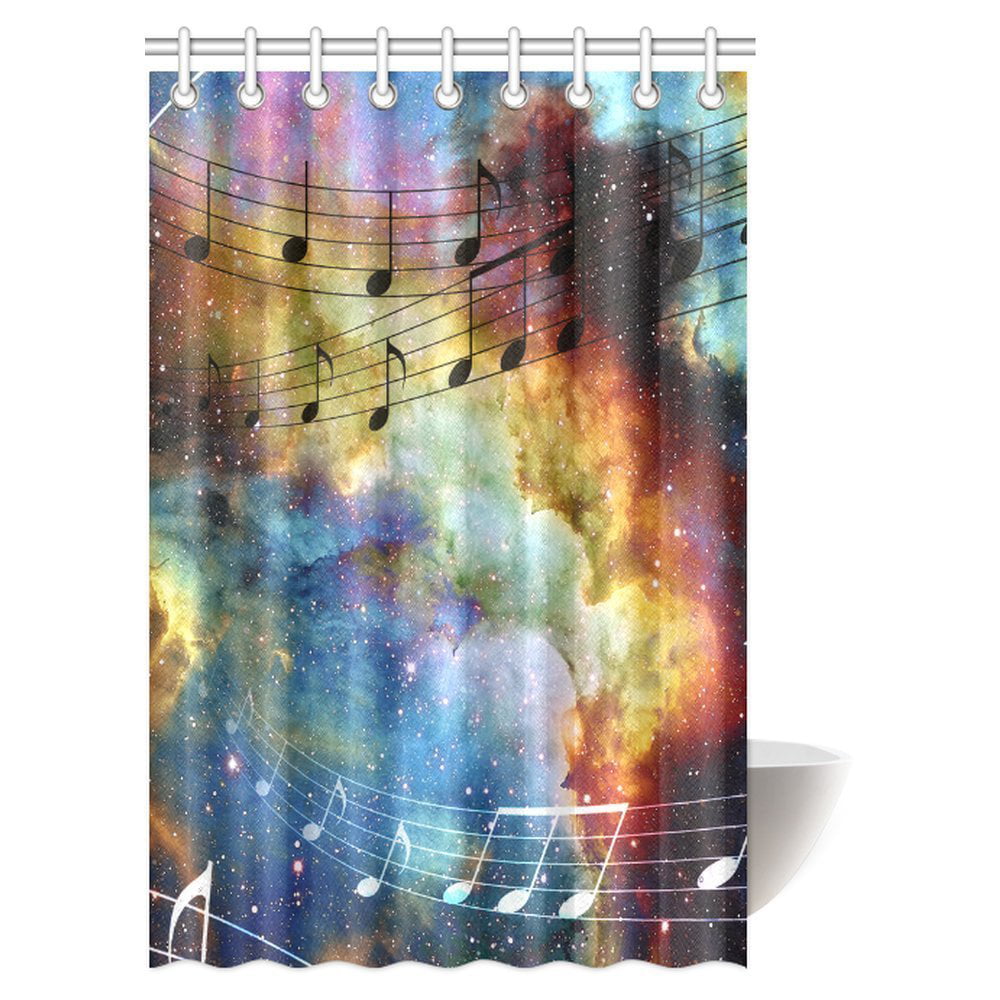 Nebula Galaxy Starry Star Waterproof Fabric Shower Curtain Set For Bathroom 72in 