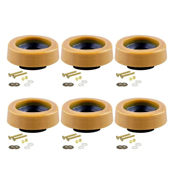 6X Toilet Wax Ring Kit for Floor Outlet Toilets New Install or Re-Seat with Flange and Bolts