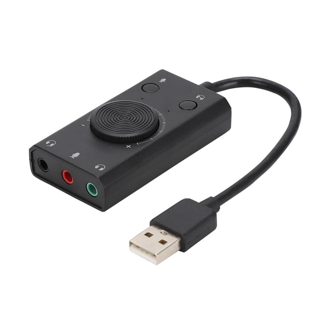 FLAMEEN Laptop Sound Card, ORICO SC2 USB Multifunction Drive-Free Sound Card With Indicator For Desktop PC Laptop