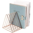 thumbnail image 1 of PENGKE File Organizer Triangle Iron Desktop Storage Book Rack Bookshelf Copper Magazine Newspaper Holder Art Desktop Organizer Rack,Rose Gold Pack of 1, 1 of 5