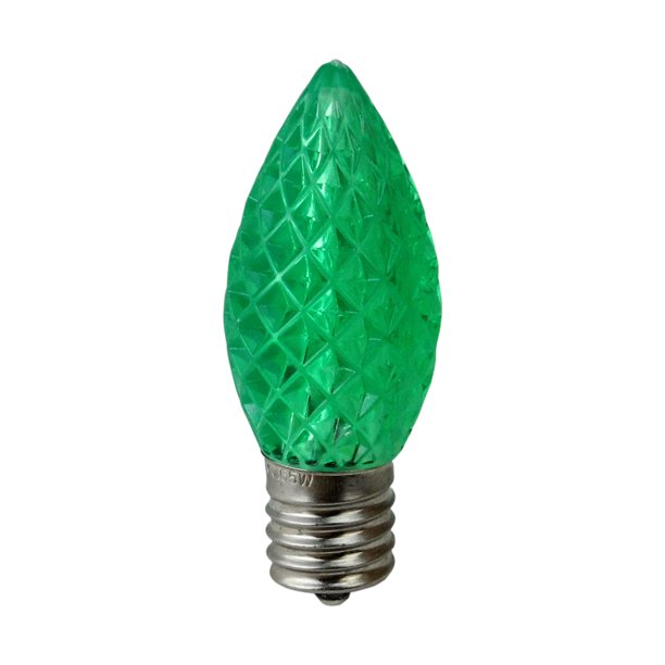 Pack of 25 Faceted LED C9 Green Christmas Replacement Bulbs Walmart