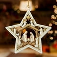 thumbnail image 4 of Nativity Star Ornament - Christmas Religious Decorative,Gold/Silver Star Design to Celebrate The True Meaning of Christmas, Perfect for Tree, Mantel & Home Holiday Accents, 4in, Multicolor, 4 of 11