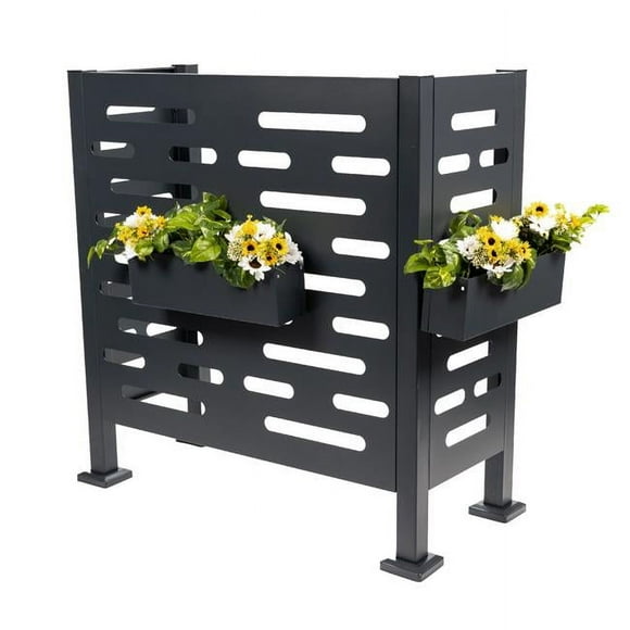 RTS Home Accents 556300130A7981 RTS Home Accents Air Conditioner Planter Screen - Medium, Graphite Color