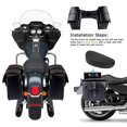thumbnail image 4 of 1 Pair Motorcycle Side Saddlebags PU Leather Waterproof Luggage Black, 4 of 6