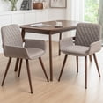 thumbnail image 5 of FOWEOAIU Modern Dining Chairs,Fabric Upholstered Walnut Wood Kitchen Dining , Light Brown (Set of 6) ﻿, 5 of 10