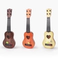 thumbnail image 3 of Miangastore Children Small Size Musical Instruments Imitated Ukulele Mini Guitar Playing Toy with Four Strings (39cm, Coffee), 3 of 8