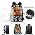 thumbnail image 6 of Binienty Highland Cow Sunflower Print School Backpack for Kids 6-14 Elementary Students 17 Inch Adjustable Straps Multiple Front Pockets Large Capacity Casual Travel Daypack, 6 of 6