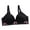 Black, variant on LADIGASU Fashion Women Flower Embroidery No Rims Fixed Cup Gathering Adjustable Buckle Daily Bra