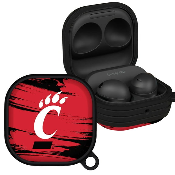 Cincinnati Bearcats Paint Stripe HDX Case Cover Compatible with Samsung Galaxy Buds Pro & Buds Live by Affinity Bands