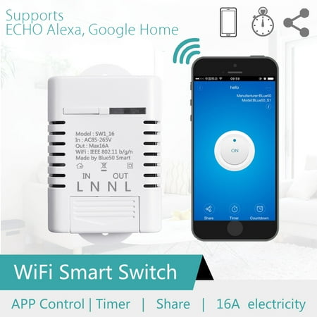 16A Wifi Wireless Smart Timer Switch Module Power for ECHO ALEXA GOOGLE