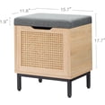 thumbnail image 3 of Ourlova Shoe Storage Bench, Entryway Bench with Sorage Box, 2 in 1 Shoe Bench Set, Metal and Wood Shoe Rack Organizer Shelf with Cushion for Entryway, Bedroom, Hallway, 3 of 6