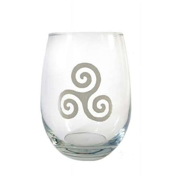Lyoncraft WITK01 18 oz Triskelion Engraved Stemless Wine Glass