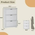 thumbnail image 2 of FANRAL Shoe Cabinet with 3 Flip Drawers,Adjustable Shelves Wooden Slim Shoe Storage Cabinet and Rack for Entryway,White, 2 of 8