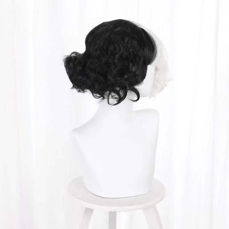 Cafuvv Half Black And Half White Short Curly Cosplay Wig Girls Short Hair Walmart Com Cafuvv Half Black And Half White Short Curly Cosplay Wig Girls Short Hair Walmart Com
