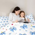thumbnail image 4 of spefrowx Cartoon Blue Bow Full Size Comforter Sets for Girls, Watercolor Floral Bedding Comforter Set, Polka Dot Reversible, 3pcs, 1 Comforter and 2 Pillowcases, 4 of 6