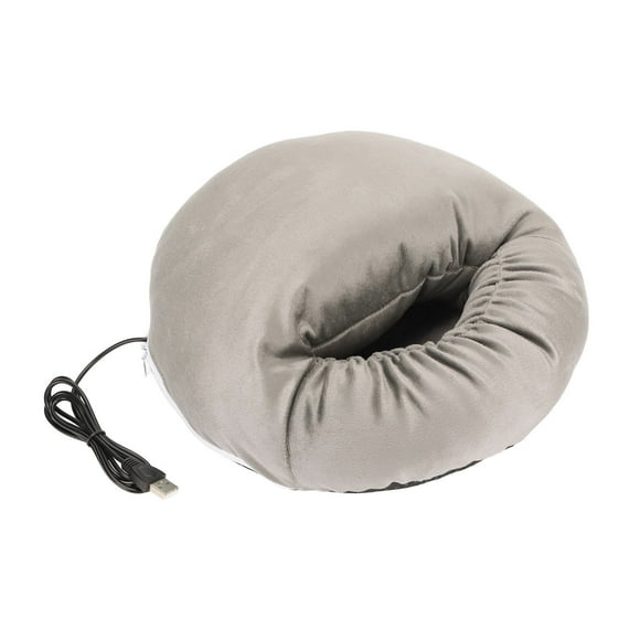 Calentador de pies eléctrico para hombre y mujer, para invierno, para el hogar, suave, lavable, con USB, para el trabajo y el estudio, color gris plateado.