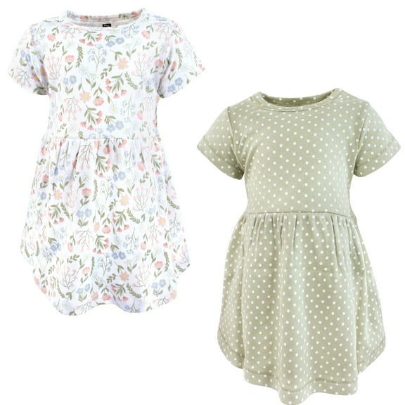 Luvable Friends Hudson Baby Dresses 2pk, Wildflower Blossoms, 0-3M