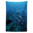 thumbnail image 3 of Ambesonne Fish Tablecloth Rectangular Table Cover, Shoal Reef Ocean, 60"x84", Multicolor, 3 of 4
