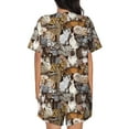 thumbnail image 3 of Bixox Women's Cut Cats Printed Pajama Set 2 Piece Lounge Set Top and Shorts Soft Pajamas, Shorts with Pockets, 3 of 7