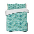 thumbnail image 2 of Teal Geometric Twin Size Down Alternative Comforter, Lightweight Comforter Quilt Bedding Set with Pillow Shams Modern Morocco Abstract Art All Seasons Bed Comforter Duvet Insert 68"x86", 2 of 7