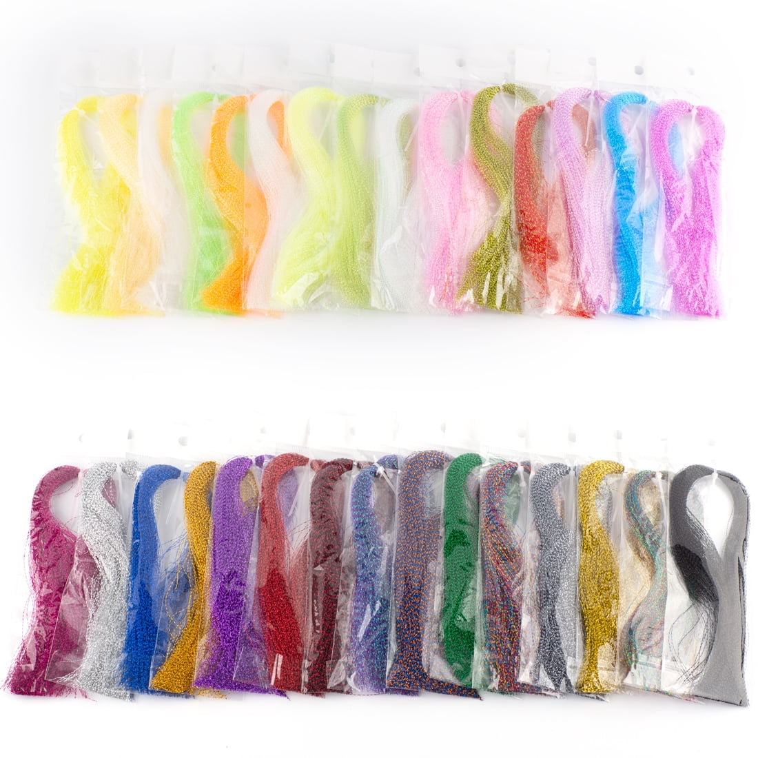 HERCULES 30 Packs Fly Tying Materials, Fly Fishing Line, Spiral Multi-Color Fly Fishing Crystal Flash Flashabou Tinsel for Making Fly Fishing Lure Flies