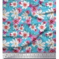 thumbnail image 1 of Soimoi Poly Georgette Fabric Cosmos Floral Printed Craft Fabric by The Yard 52 Inch Wide, 1 of 3
