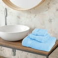 thumbnail image 4 of MALLONI HOME Ultra Soft 3 Pack Cotton Towel Set, Contains a Bath Towel 28x55 inch, a Hand Towel 16x24 inch & a Wash Coth 12x12 inch, Ideal Everyday use, Compact & Lightweight - Sky Blue, 4 of 6