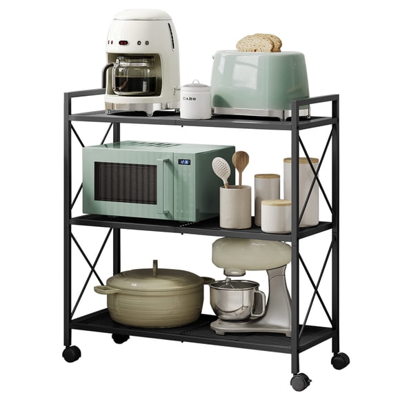 Estante de almacenamiento SONGMICS de metal de 3 niveles con ruedas de 80 cm de ancho