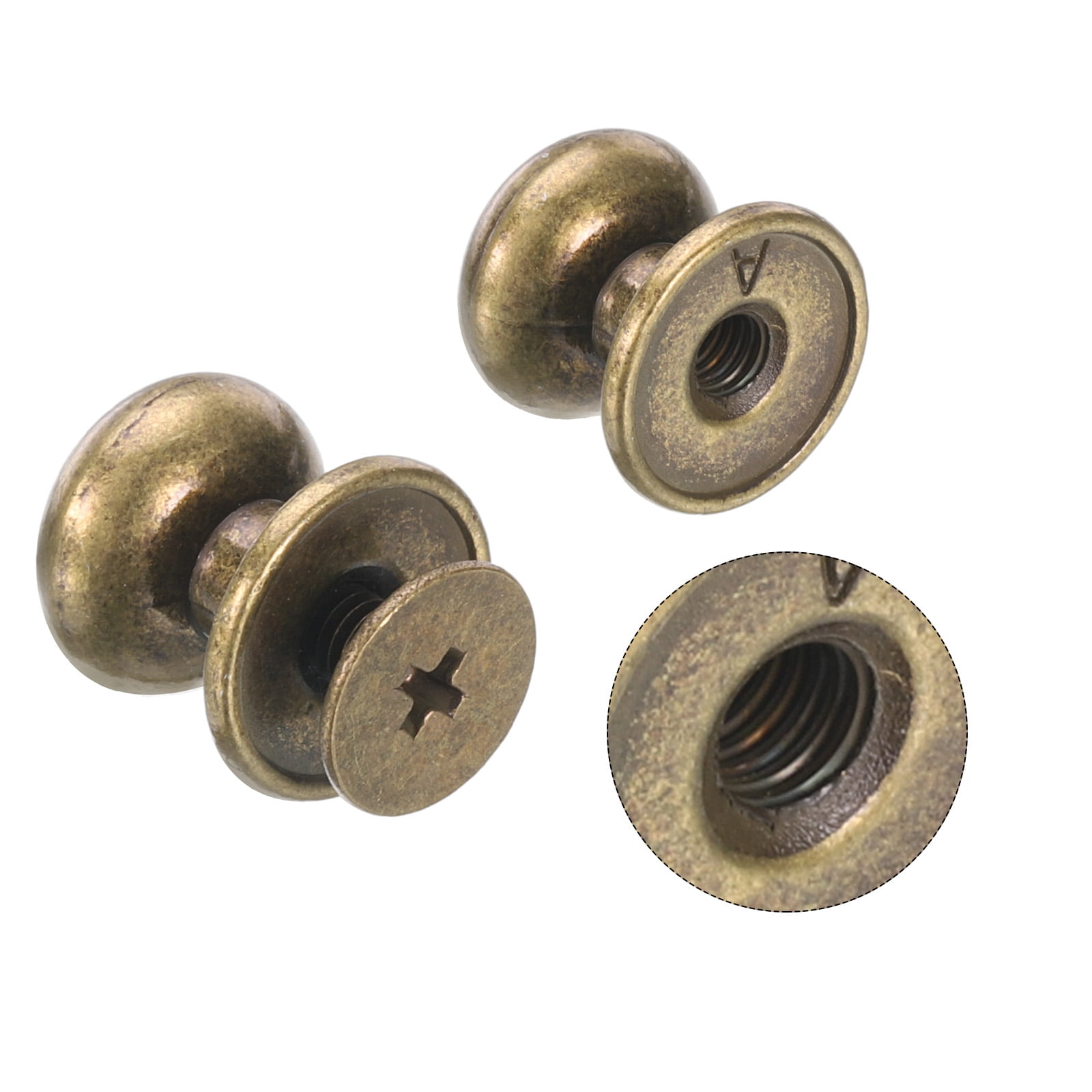 Unique Bargains Mini Round Knobs Small Drawer Pulls for Cabinets 0.38" x 0.4" Bronze