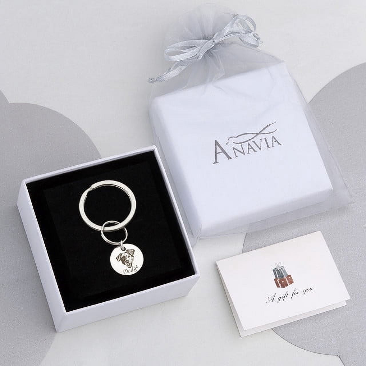 Anavia Personalized Pet Portrait Custom - Pet Portriat Keychain - Pet Photo Keychain for Pet Lovers Gift - Engraved Keychain Pet Memorial Gift for Friend - 2 Disc