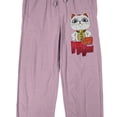 thumbnail image 2 of Dandadan Turbo Granny Lucky Cat Women's Pink Sleep Pajama Pants-Medium, 2 of 5