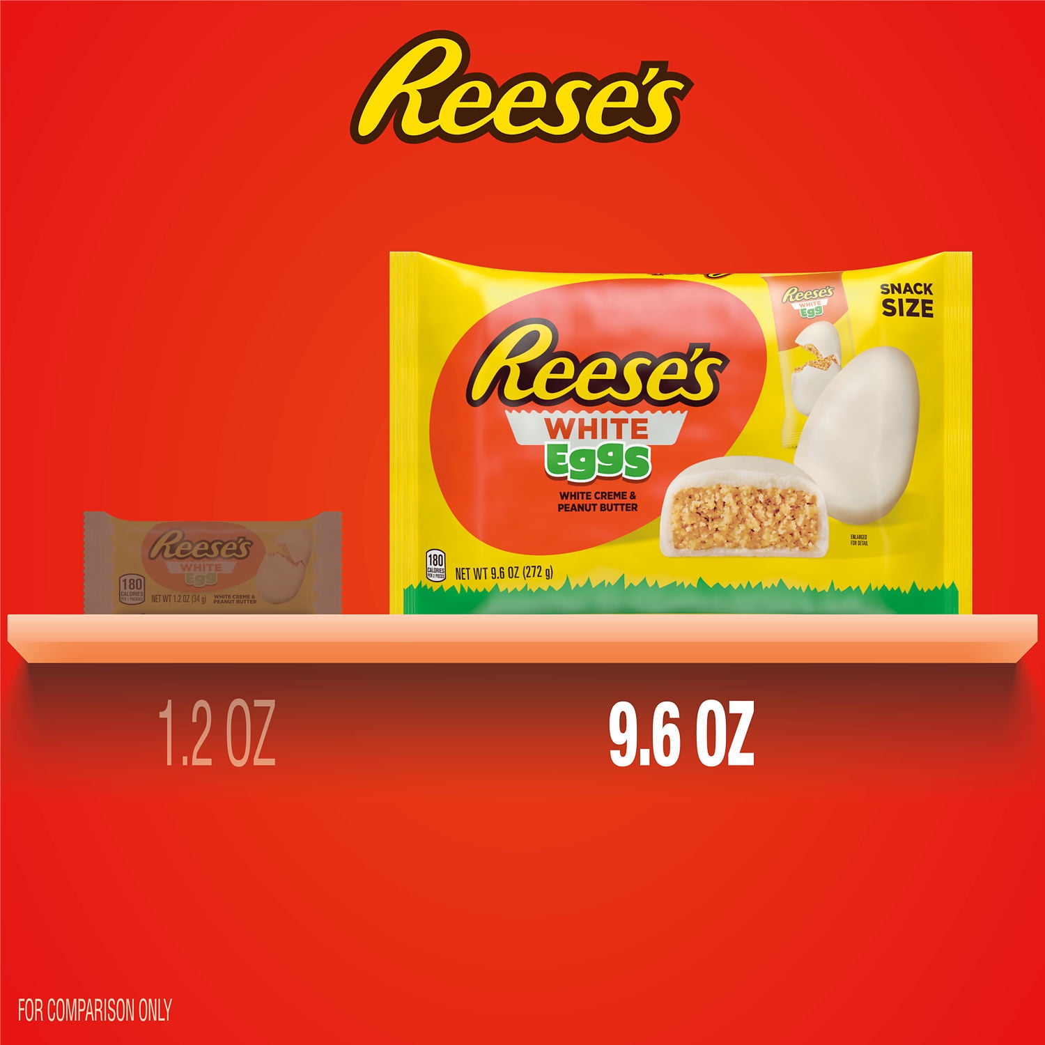 (3 pack) REESE'S White Creme Snack Size Peanut Butter Eggs, Easter Candy Bag, 9.6 oz