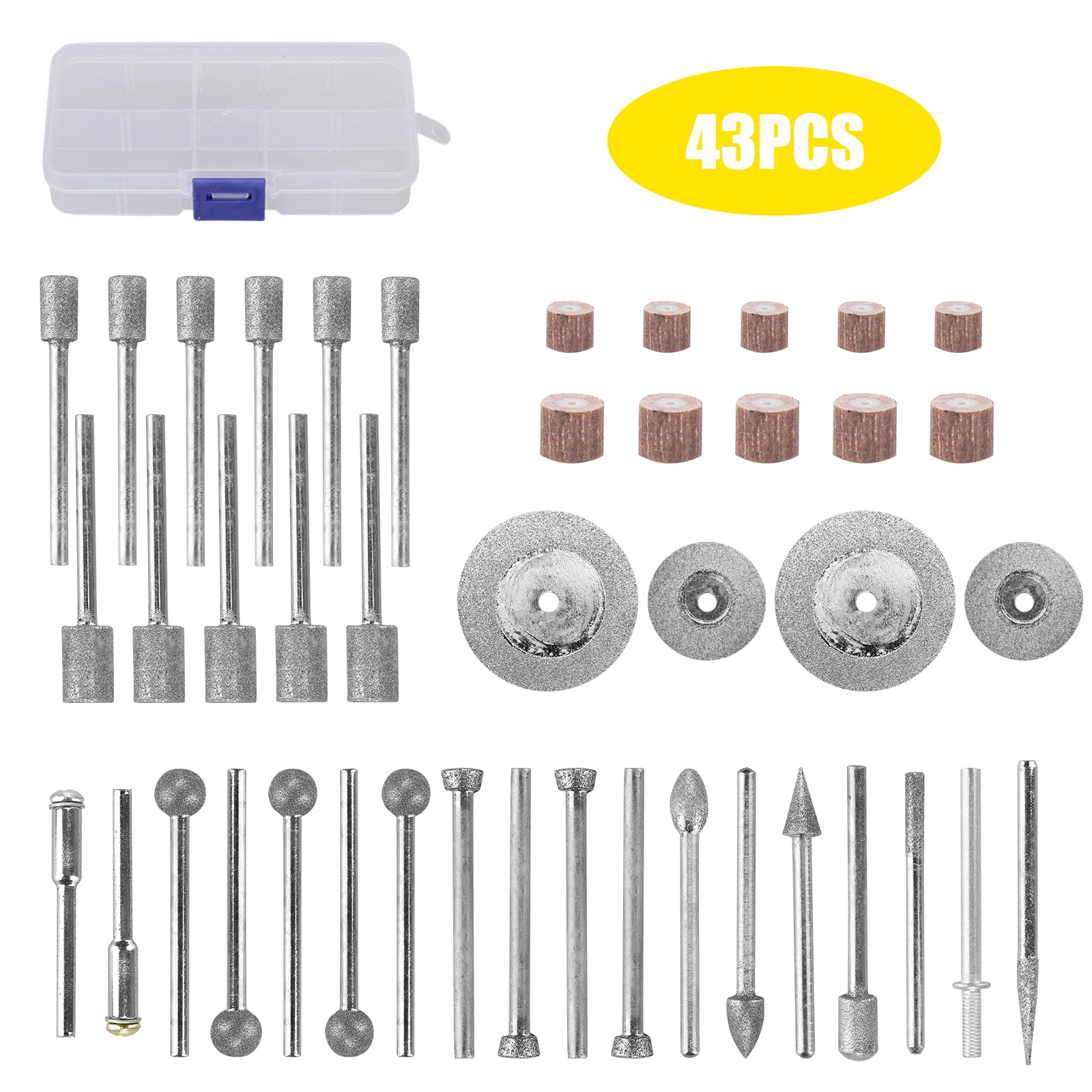 Gulakey 6 Pieces Shaped Ball Coated Diamond Polishing Shank Drill Bits 3mm