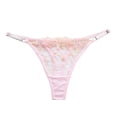 thumbnail image 5 of Fengqque Women's Sexy Lingerie Flower Print Seamless Lace Briefs Pes Thong Underwear, 5 of 9