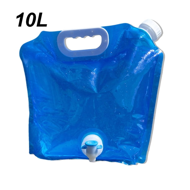 Lot De 2 Poches à Eau Pliables 10 L – Bouchon étanche, Poignée Renforcée – Pour Rando, Camping, Barbecue, Voyage