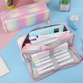 thumbnail image 3 of Large Pencil Case, Three-grid Pencil Case, Large-capacity Pencil Case, Makeup Bag (color) G, 3 of 5