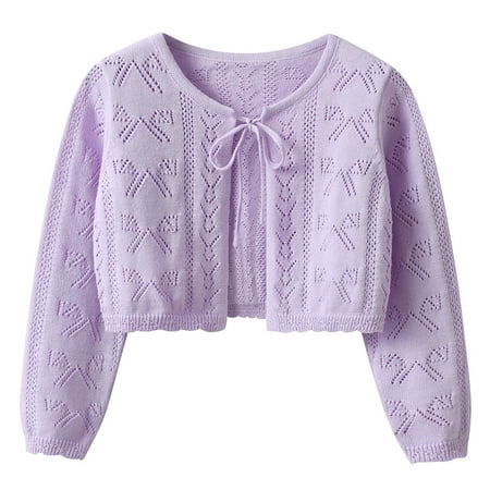 

Otqutp Toddler Girls Cardigan Sweater Baby Kids Long Sleeve Cropped Dress Up Button Closure Jacket Crop Tops for 1-10 Years Fall Stretch Clothing(Purple 4-5 Years)