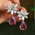 thumbnail image 2 of Rose Gold Color Dangle Earrings  Romantic Wedding Accessories  Exquisite Cubic Zirconia Jewelry, 2 of 5