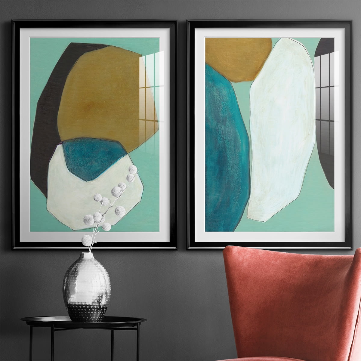 Wexford Home Boulder I Premium Framed Print, 30.5" x 42.5" - Ready to Hang, Black (Set of 2)