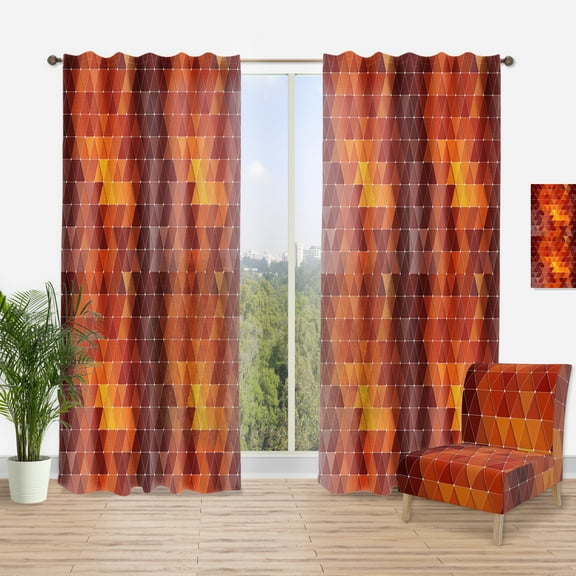 Designart 'Triangular Shapes Colourfields XVII' Modern & Contemporary Curtain Panel