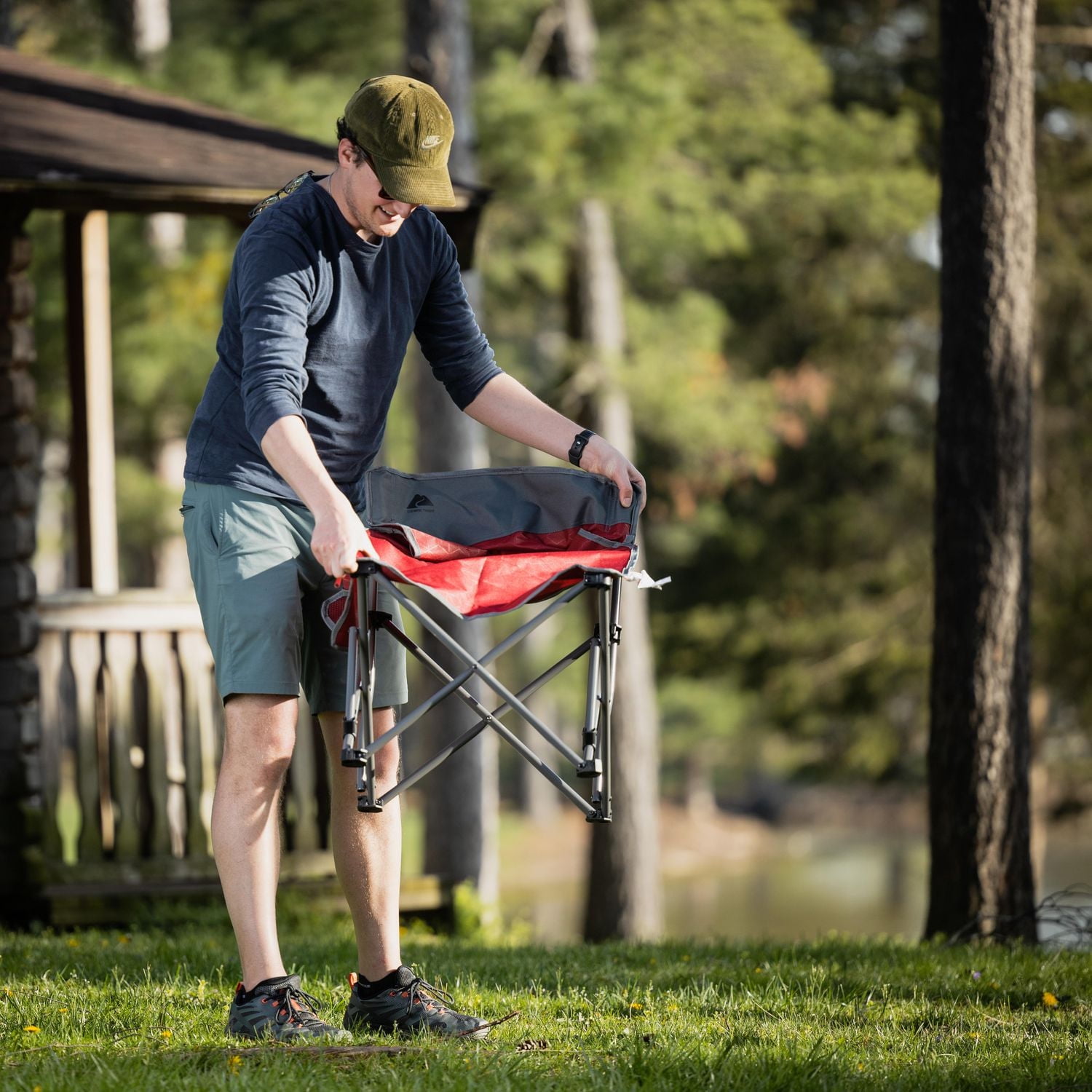 Ozark Trail Quad Low Event Chair, Red