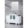 thumbnail image 2 of Lexora LV341854SAESM28 54 in. Volez Single Vanity with 2 Side Cabinets, Integrated Top, White Integrated Square Sink & 28 in. Mirror - White, 2 of 3