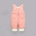 thumbnail image 2 of IVEYRTF Toddler Boys Girls Bodysuit Fleece-Lined Overalls Thermal Cozy Winter Wear Fall Winter Warm Coveralls for Kids 1-5 Years(Pink,12-24 Months), 2 of 3