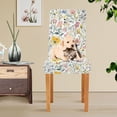 thumbnail image 4 of Yayeee 4 Pack Dining Chair Covers Stretch Parson Chairs Slipcovers Seat Protector, Watercolor Wildflowers, 4 of 6