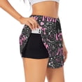 thumbnail image 3 of Lsque Lovely Mom Ever Printed Women's Running Shorts with Liner Pockets,Elastic Quick Dry Workout Athletic Gym Yoga Shorts,Womens High Waist Shorts-Medium, 3 of 9